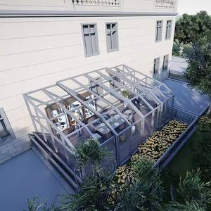 Vérandas de restaurant personnalisées, maisons en verre, toit, <span class=keywords><strong>solarium</strong></span> quatre saisons, maisons en verre, toit incliné - Product Image 4