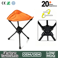 Tabouret pliant rotatif à 360° °   Tabouret de camping pivotant ultra léger 720g, siège trépied, hauteur 40cm, Oxford 600D, pieds antidérapants