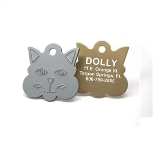 Etiquetas de identificación de aluminio anodizado personalizadas para mascotas, etiquetas pequeñas o grandes de hueso, redondas, estrellas, corazones, hidratantes, perros y gatos