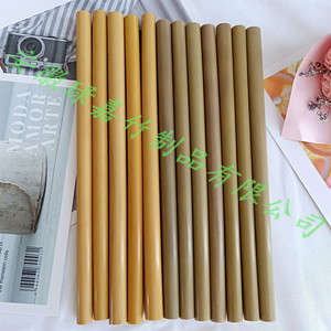 Pailles en bambou LJ-BS003 biodégradables, couleur unie, ustensiles de boisson pour fêtes, hôtels, restauration, vente en gros - Product Image 1