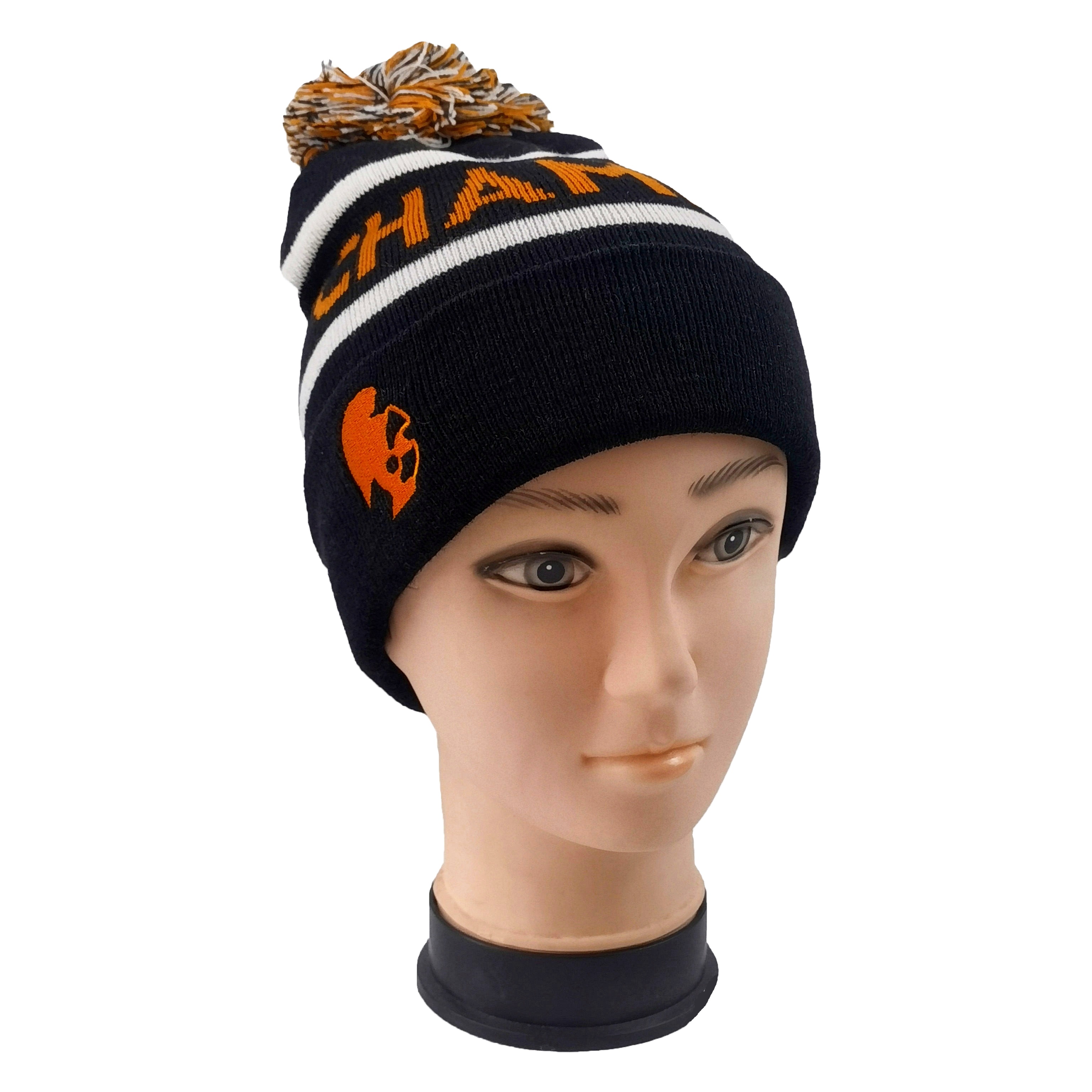 Conspicuous Embroidery Functional Acrylic Fabric Beanie With Letter Jacquard Pattern Custom Available