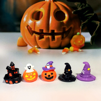 Figurines d'Halloween en résine 3D, ornements mignons de citrouille, fantôme, chapeau de sorcière, crâne, miniatures de micro-paysages pour la décoration de jardin féerique et de fête