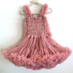 2020 yeni varış butik fırfır tutu kabarık elbise kız prenses bebek kız doğum günü elbiseleri