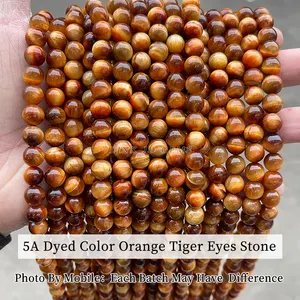 JD AAAAA + 15 colori 4 6 8 10 12 14mm pietra naturale multicolore occhio di tigre perline allentate rotonde per la creazione di gioielli