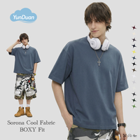 T-shirt surdimensionné pour homme avec logo personnalisé, de haute qualité, en coton polyester Sorona 220GSM, coupe ample et courte, séchage rapide, logo graphique