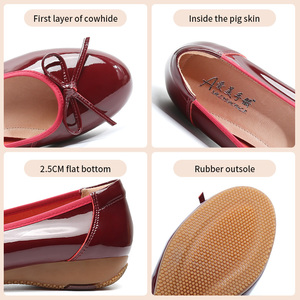 <span class=keywords><strong>Ballerine</strong></span> Casual da <span class=keywords><strong>Donna</strong></span> in Pelle Verniciata Comode per Primavera/Estate con Suola Morbida e Design a Punta Bassa - Product Image 5