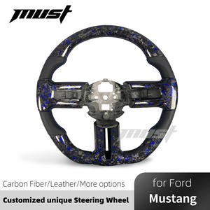 Volant en fibre de carbone forgé sur mesure pour <span class=keywords><strong>Ford</strong></span> <span class=keywords><strong>Mustang</strong></span> S197 2005-2014 <span class=keywords><strong>GT</strong></span> Coupé GT500 Shelby Boss 302 - Product Image 2