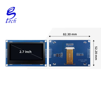 شاشة OLED مقاس 2.7 بوصة بتقنية الكريستال السائل، دقة 128×64، واجهة SSD1327، وحدة SPI بـ 7 دبابيس، إضاءة خضراء