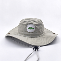 Chapeau Bob Personnalisé Brodé, Chapeau de Safari à Large Bord Anti-UV avec Sangle Mentonnière pour la Pêche, la Randonnée et le Camping