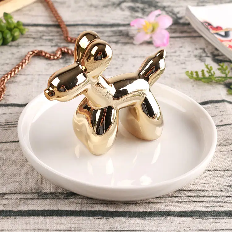 Sylvan anel de cerâmica para cachorros, balão com design atrativo em 3d de ouro, de luxo, joias