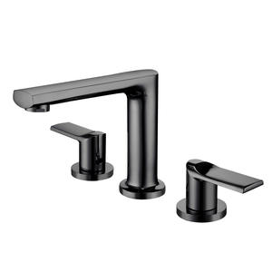 Robinet de lavabo minimaliste en laiton doré à trois trous, avec cartouche céramique, double poignée, pour <span class=keywords><strong>eau</strong></span> froide et chaude, vente en gros - Product Image 5