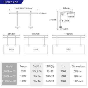 WOCHE AQUA Light 65W/100W/130W App Control Voll spektrum leuchten LED Aquarium Light für Süßwasser-<span class=keywords><strong>Nano</strong></span> tanks - Product Image 4