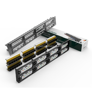 แผงแพทช์เน็ตเวิร์กแบบรวม Cat5E แผงแพทช์แบบ 110 สไตล์ 48 พอร์ต 2RU พร้อมแถบจัดการสายเคเบิล - Product Image 1