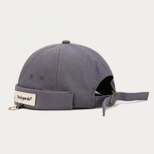 Gorras Deportivas Retro sin Visera para Mujer, Versión Coreana, con Anillo de Hierro y Letras, Gorra Docker de Moda Hip Hop para Hombre y Mujer - Product Image 5