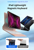 Clavier sans fil détachable avec rétroéclairage RVB, pavé tactile, interface USB Type-C, design ultra-fin, Plug & Play pour iPad