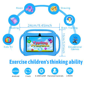 แท็บเล็ตสำหรับเด็กขนาด7นิ้วพร้อมหน่วยความจำ2GB HD แบบพกพาได้หลายแอปสีสันสดใสสำหรับวันคริสต์มาสสีดำ - Product Image 2