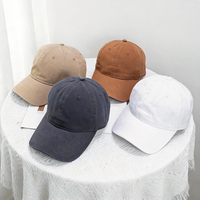 Gorra de Béisbol de Dos Tonos, de Algodón Lavado, Lisa, Suave, Sin Estructura, Estilo Dad Hat, para Hombre y Mujer