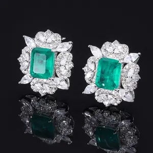 1 Customize Earing Ladies Accessories 925 Sterling Silver Luxury Trendy Beautiful Gemstone Earings Jewelry Women