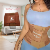 Faja reductora de compresión alta Hourglass con velcro para mujer, corsé moldeador de cuerpo, banda adelgazante y control de abdomen