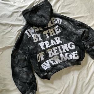 Personnalisé poids lourd lavage à l'acide Hoodies hommes Vintage 100% coton surdimensionné pull à capuche en détresse Streetwear sweat pour homme - Product Image 6