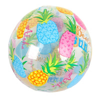 Ballon de plage gonflable transparent en vinyle PVC Intex 0,18 mm, motif imprimé, 34 cm, pour piscine, lacs et rivières