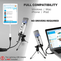 Panvotech Vlogging Kit Streaming en direct Usb Studio d'enregistrement condensateur Podcast Microphone de jeu
