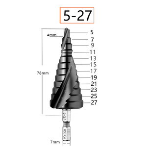Bộ mũi khoan bước HSS M35 Cobalt 4-12/4-20/4-32mm, phủ <span class=keywords><strong>TiALN</strong></span>, rãnh xoắn/rãnh thẳng, kiểu Pagoda, dùng cho kim loại - Product Image 5