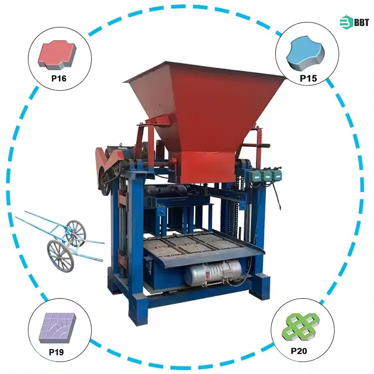 高速インターロッキングモバイルマニュアル中空赤レンガ製造機コンクリートセメントレンガブロック製造機