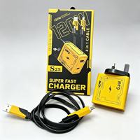 Chargeur USB-C GAN 120W à 2 ports Type-C PD, prise UK 3 broches, charge rapide 3.0, adaptateur de voyage à charge rapide