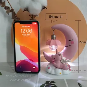 <span class=keywords><strong>Veilleuse</strong></span> LED <span class=keywords><strong>Licorne</strong></span> Lune Résine Cartoon <span class=keywords><strong>Veilleuse</strong></span> Chambre à coucher Enfants Vacances Cadeau de Noël - Product Image 6