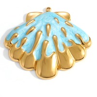 Accessoires de bijoux en acier inoxydable style océan, pendentifs colorés effet goutte d'huile (baleine, étoile de mer, queue de poisson, coquillage) pour colliers DIY d'été