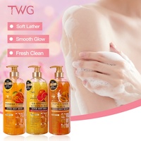 TWG RTS Vente en gros en stock 1000ml VC Gel douche exfoliant au curcuma Nettoyant hydratant éclaircissant pour le corps