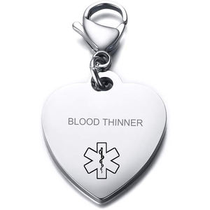 قلادة طبية مخصصة من الفولاذ المقاوم للصدأ مع نقش شخصي لمرض السكري النوع الأول والصرع ومضادات التخثر للنساء - Product Image 6