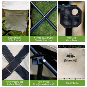 Silla Plegable Portátil Tipo Luna, Doble Capa, Tela Oxford 600D, Marco de Acero al Carbono, Silla de Camping para Picnic y Pesca al Aire Libre - Product Image 3