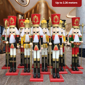 Подгонянная Высококачественная статуя щелкунчика-солдата из смолы, большая скульптура щелкунчика из стекловолокна в натуральную величину, рождественские Щелкунчики - Product Image 6
