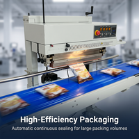 Scelleuse à bande horizontale continue pour sachets de café, thé, épices et aliments, certifiée CE, machine de thermoscellage 220V, directement de l'usine