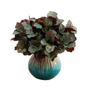 Plante verte artificielle Meng Jie, feuilles de begonias, 30 cm-100 cm, décoration de bureau, arrangement floral pour mariage - Product Image 5