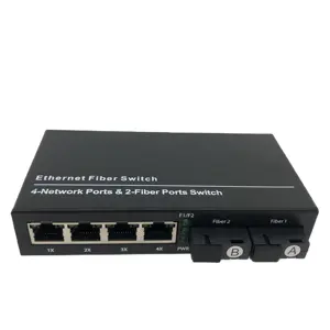 RTXMC Công Tắc Chuyển Đổi Quang Gigabit 2SC 4RJ45 Chính Hãng Bộ Thu Phát Ethernet Quang 1000M 2G4E Với Bộ Chuyển Đổi Vỏ Kim Loại