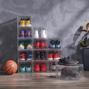 Plastic Rectangle Sneaker Storage Artifact Thickened Dustproof Drawer Type Magnetic Shoe Box