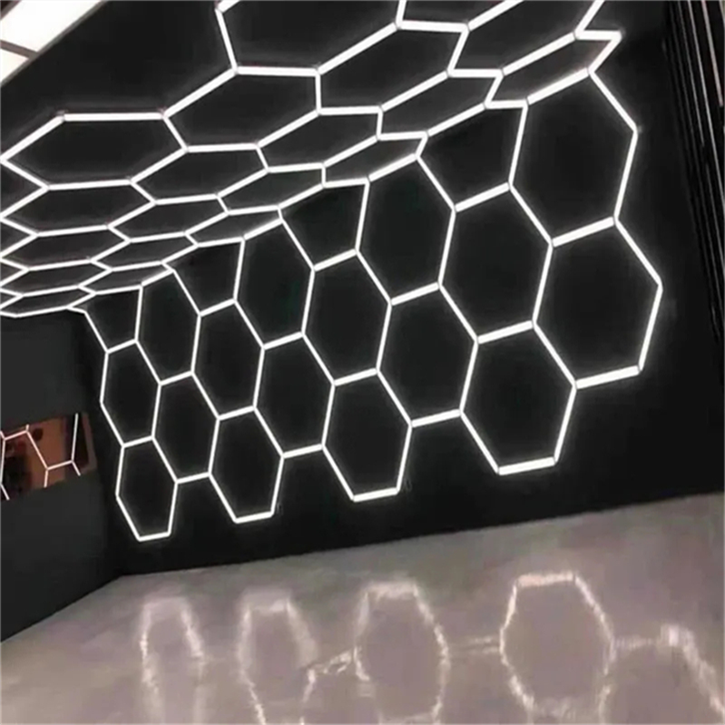 High Lightness White Led Line Light Hexagonal Ceiling Led Lights for Bar for Garage Gym Led Light