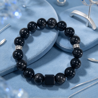 Bijoux à porter tous les jours, bracelets en perles personnalisés, bracelets tendance faits à la main, bracelet en obsidienne 5A, bracelet en pierres naturelles DIY pour cadeau