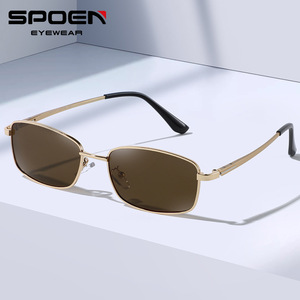 Lunettes de soleil SPOEN rectangulaires en métal polarisées UV400 pour hommes, protection solaire tendance - Product Image 1