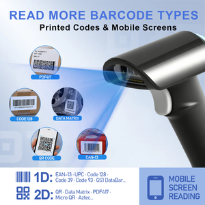 Lecteur de codes-barres 2D filaire avec capteur CMOS, distance de lecture jusqu'à 650 mm, lecteur de codes-barres USB 1D/2D pour la gestion des chaînes d'approvisionnement et des magasins - Product Image 1