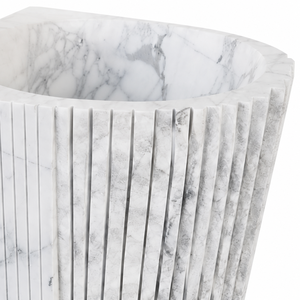 Poulars En gros Lavabo sur pied de luxe moderne en pierre naturelle et en marbre Arabescato Corchia pour salle de bain - Product Image 2