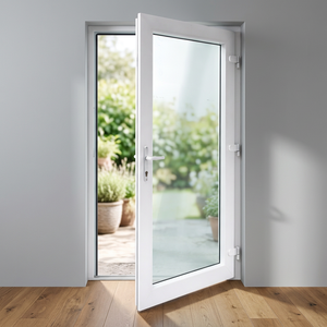 Porte à battant en PVC HOFFEN avec vitrage 81x205 cm, insonorisée, étanche, isolation thermique, fabriquée en Thaïlande, pour appartement moderne, supermarché - Product Image 2