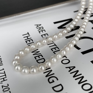 คิมจองจอง6.5 7.5mm18k ของผู้หญิงสร้อยคอไข่มุกน้ำจืดออโรร่าธรรมชาติไร้ที่ติของขวัญสไตล์แหวนหมั้นน่ารักชุบเงิน - Product Image 5
