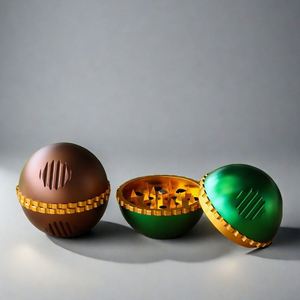 Broyeur à herbes en métal zinc à deux parties, design exclusif CN, vente en gros, manuel, Santa Hand Muller - Product Image 2