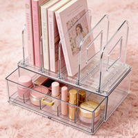 Support de bureau multifonction haut de gamme en plastique à cinq compartiments, boîte de rangement moderne minimaliste à cinq tiroirs