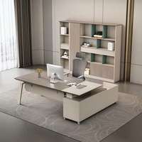Meilleur Prix Table de Direction Moderne de Luxe Extensible en L de 2,4 m, Écologique, Montage Facile, Panneau en Bois pour Bureau Commercial