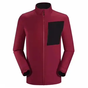 High Quality Autumn & Winter Men's Keep Warm Red Cool Softshell Jacket Men's Outdoor Clothing Stand Collar Coat With Zipper